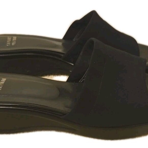 Stuart Weitzman Black Platform Wedge Leather-Lined Sandals, Womens Size 8 M - Picture 3 of 9